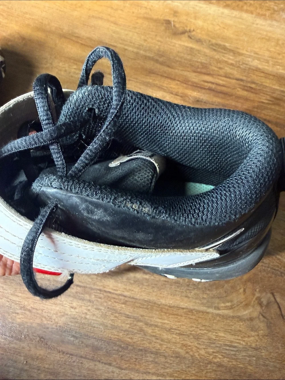Nike Trout Black and White Mid Football Cleats with Ankle Strap
